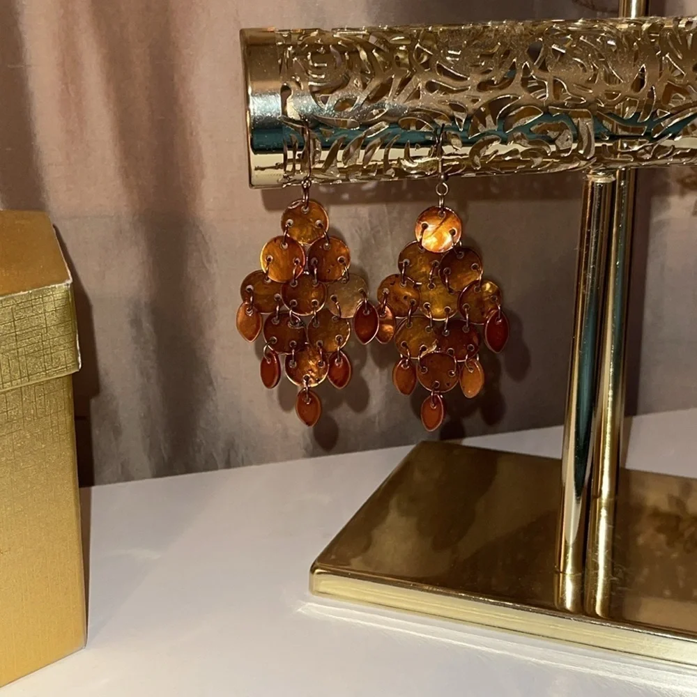 Brown / Bronze Chandelier Autumnal Earrings